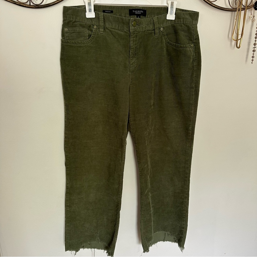 Talbots Green Ankle Cropped Corduroys